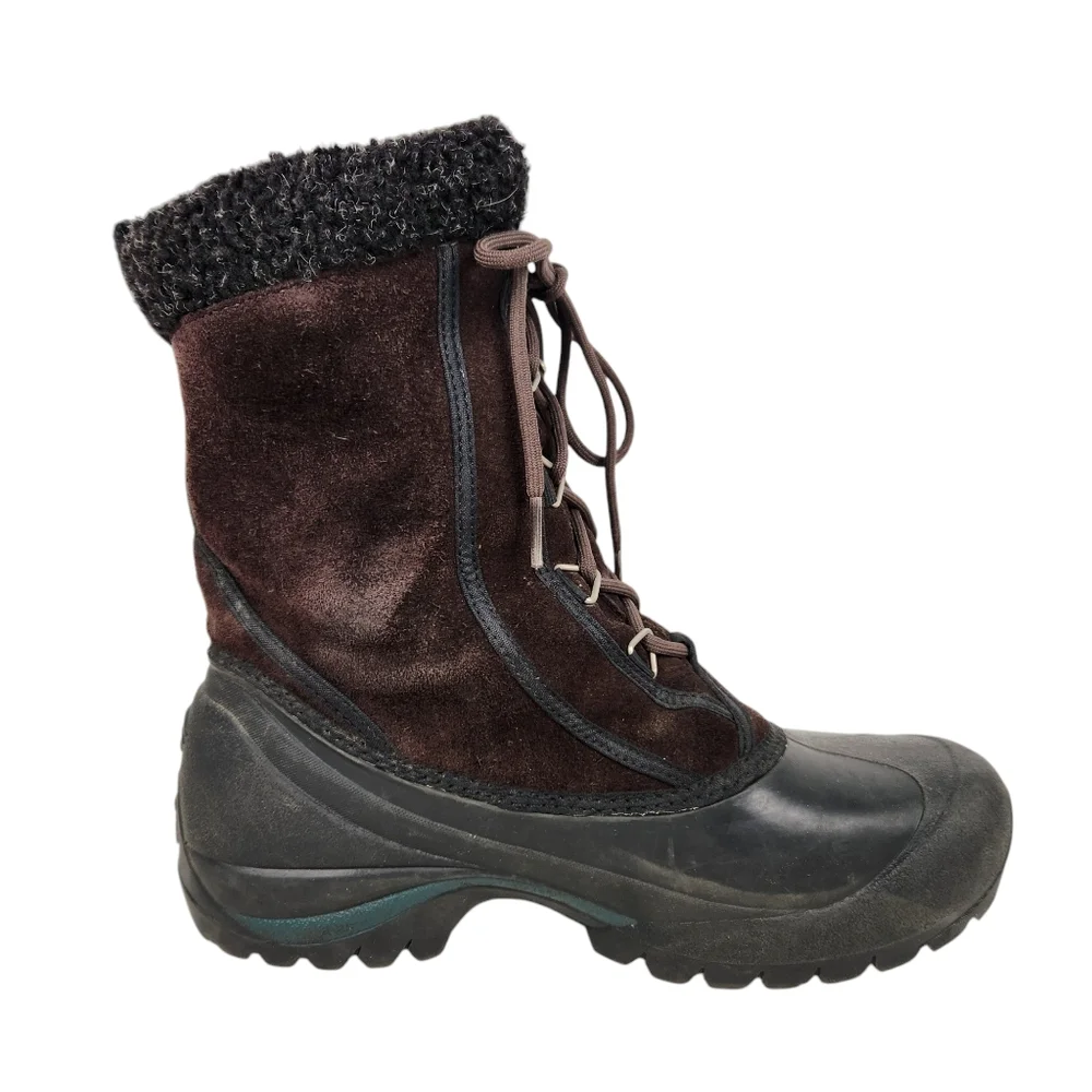 Sorel Cumberland Brown Leather Faux Fur Insulated Winter Boots Women's Size 9
